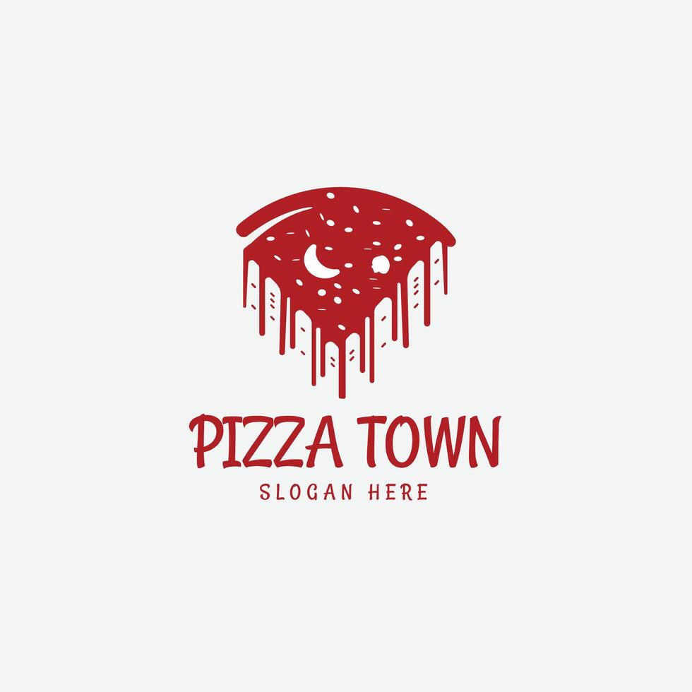 pizza Cidade logotipo e ícone vetor