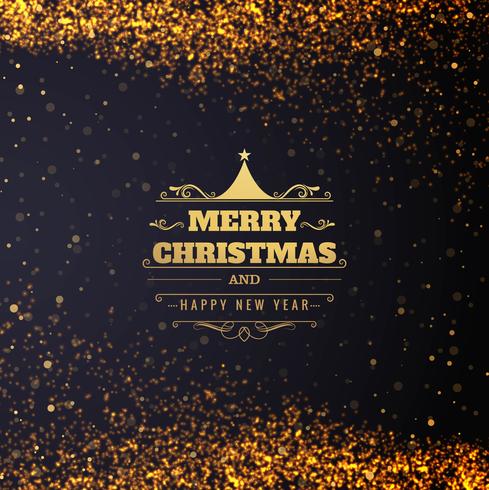 Lindos glitters design de cartão de feliz Natal vetor