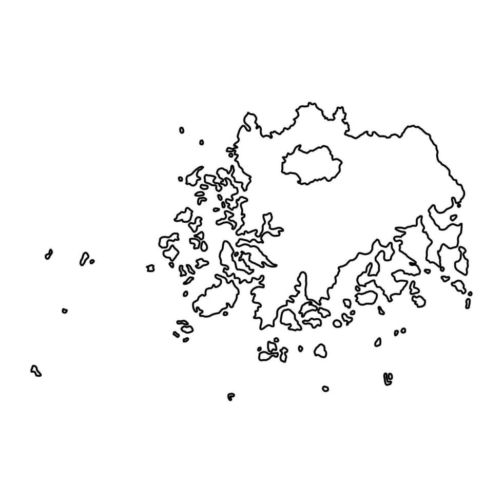 sul jeolla mapa, província do sul Coréia. vetor ilustração.