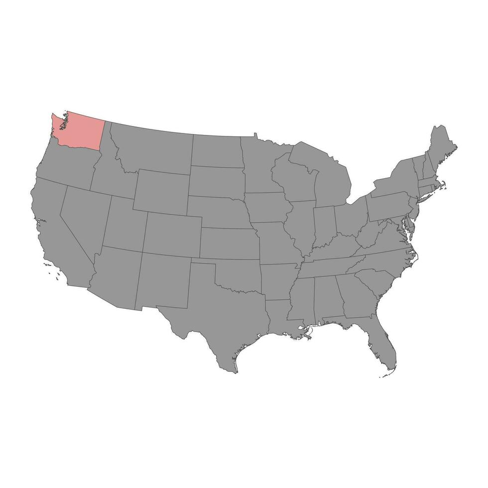 mapa do estado de Washington. ilustração vetorial. vetor