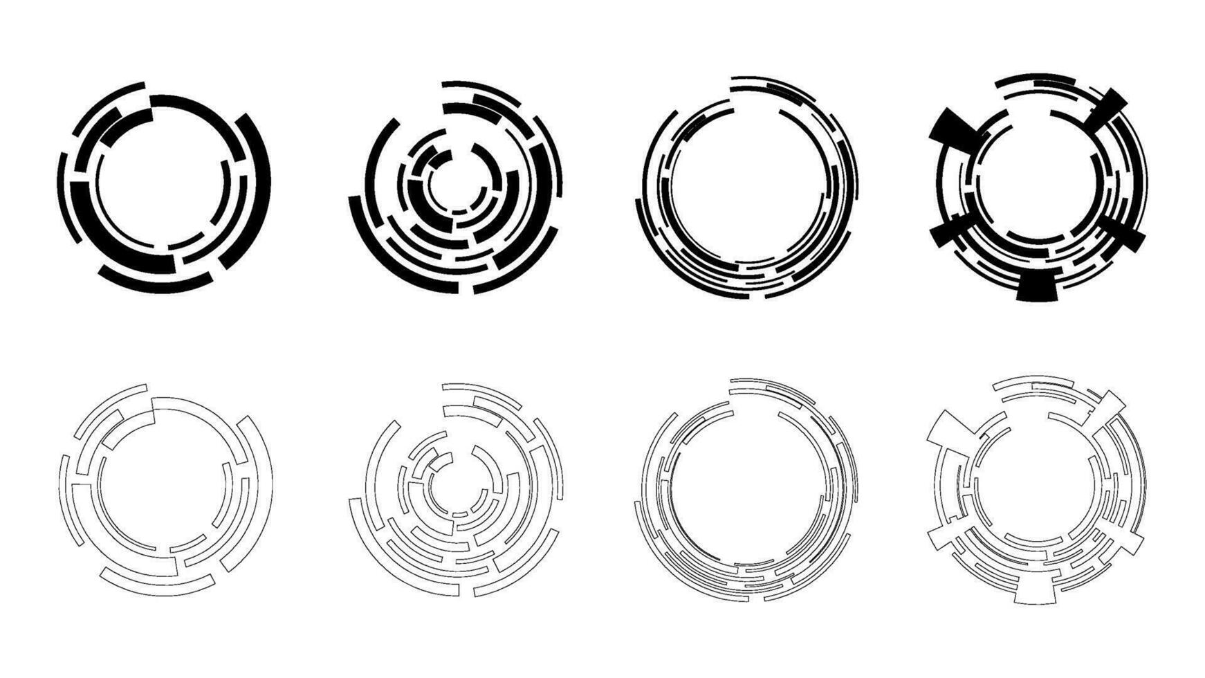 vetor conjunto abstrato tecnologia círculo em branco fundo