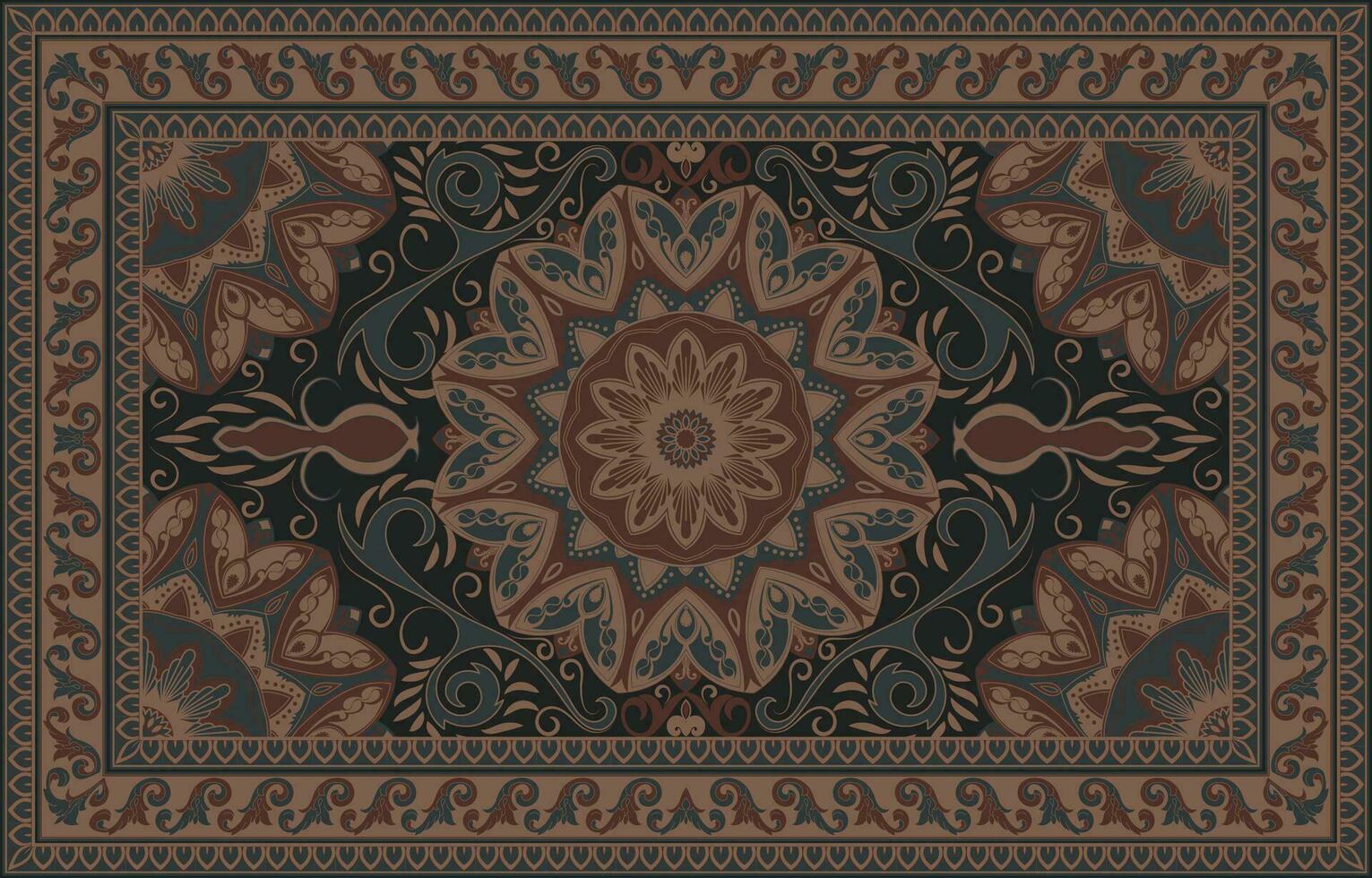 colorida ornamental vetor Projeto para tapete, tapis, ioga esteira. geométrico étnico clipart. árabe ornamental tapete com decorativo elementos.persian tapete