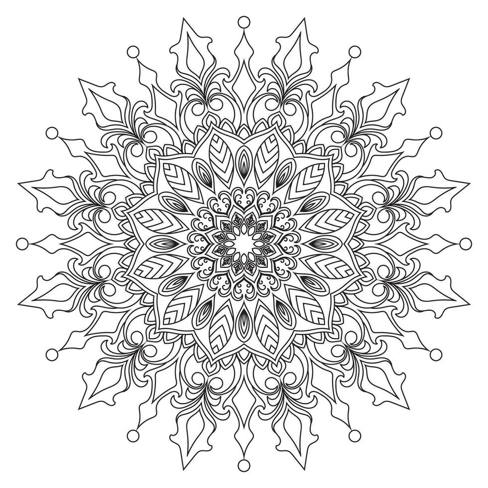 circular padronizar dentro Formato do mandala para hena, mehndi, tatuagem, decoração. decorativo quadro, Armação enfeite dentro étnico oriental estilo. coloração livro página. vetor