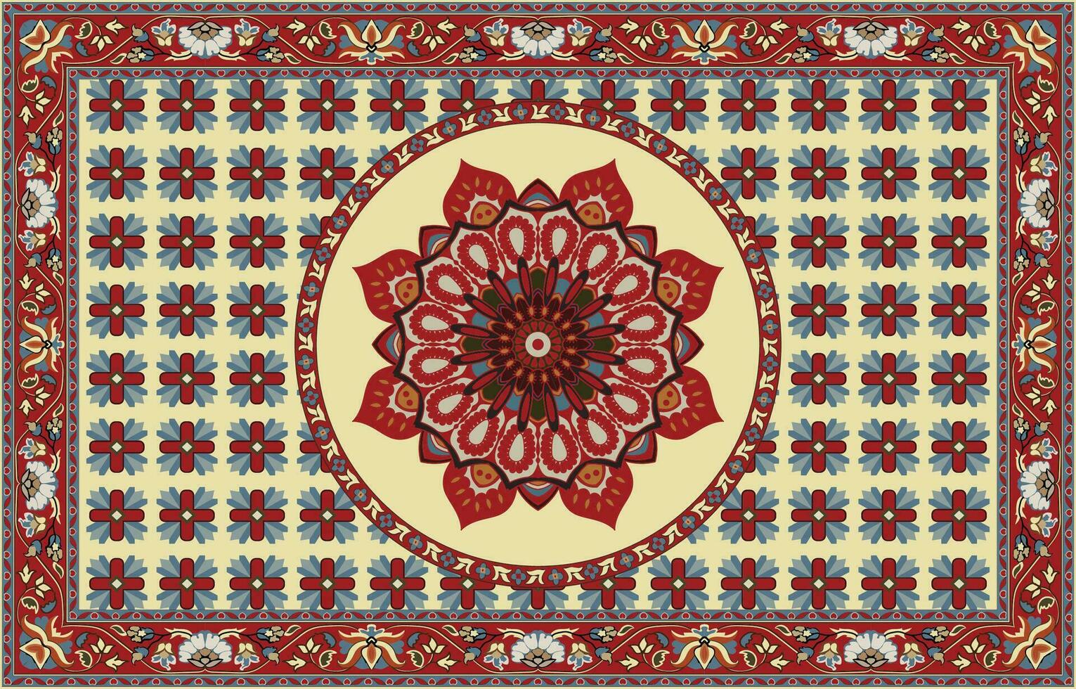 colorida ornamental vetor Projeto para tapete, tapis, ioga esteira. geométrico étnico clipart. árabe ornamental tapete com decorativo elementos.persian tapete,