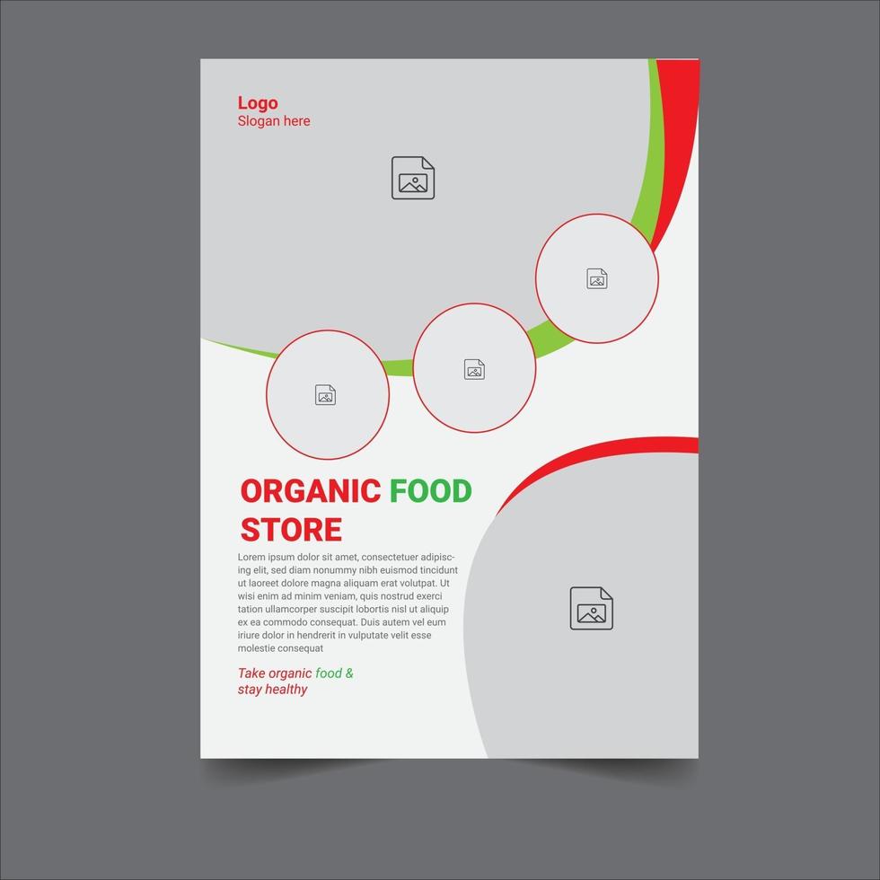 design criativo de panfleto de comida orgânica vetor