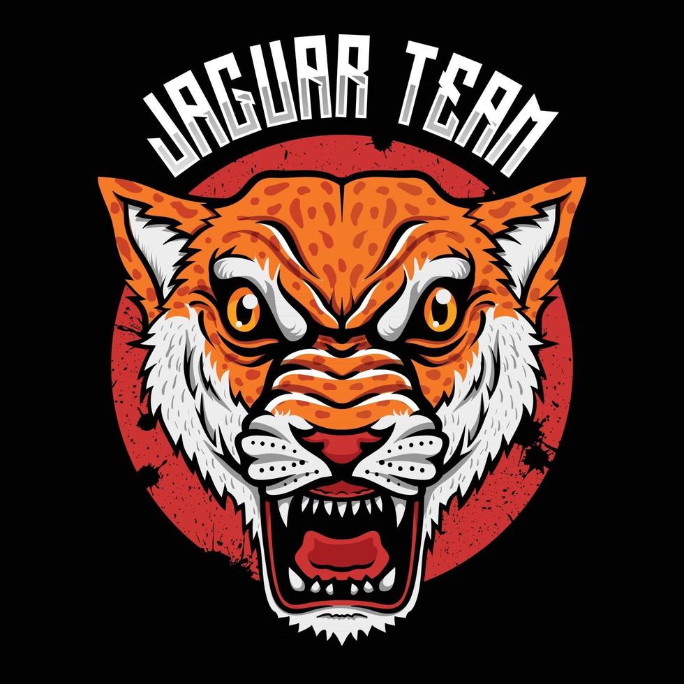 predador de animais selvagens, logotipo do jaguar, ilustrador esportivo vetor