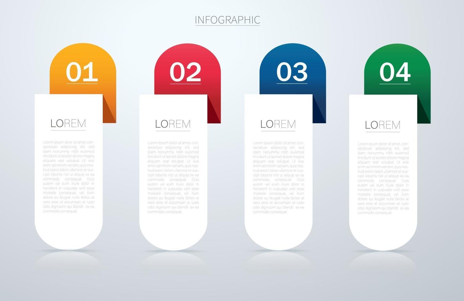 template gráfico de informação com 4 opções. pode ser usado para web, diagrama, gráfico, apresentação, gráfico, relatório, infográficos passo a passo vetor