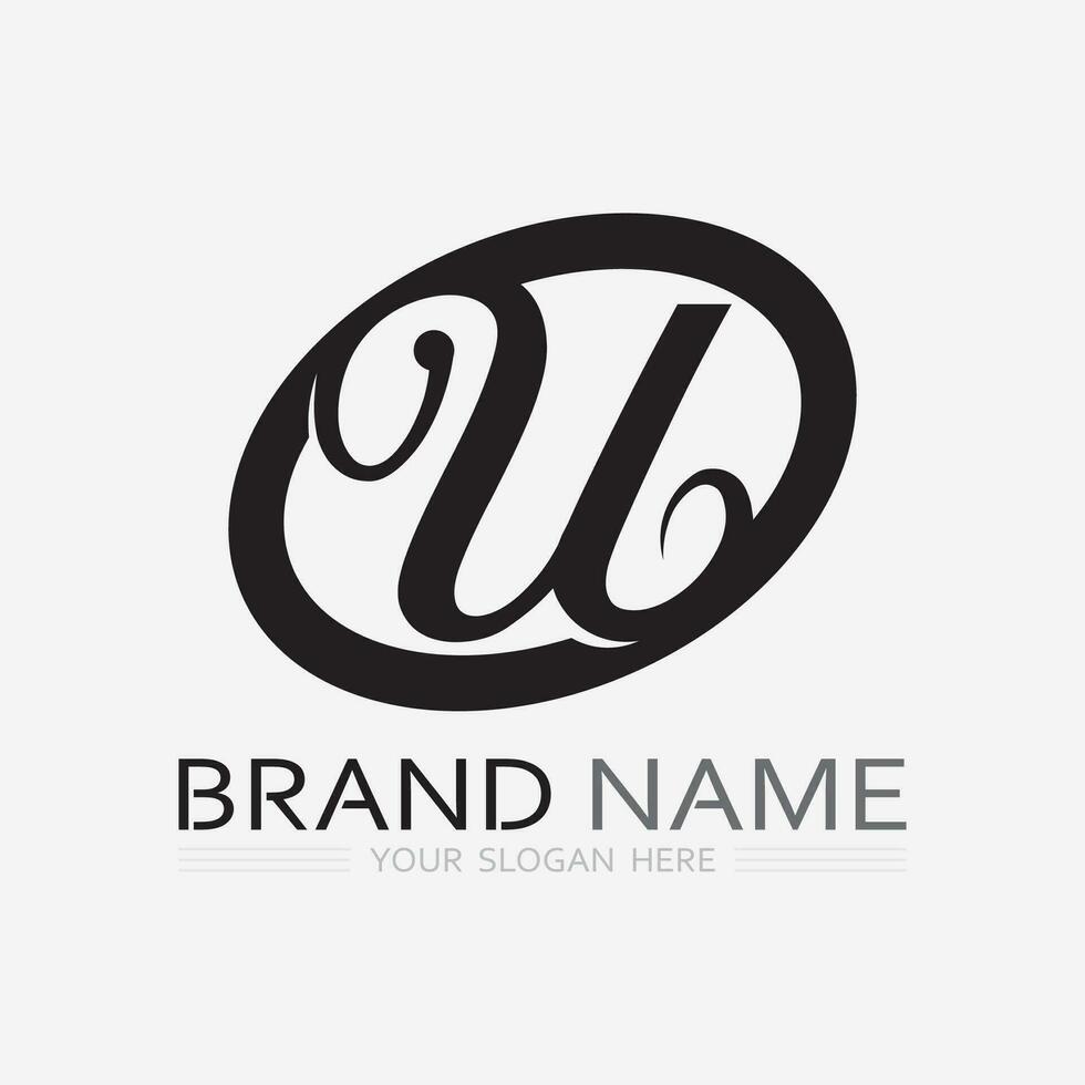 letra inicial u logotipo de negócios e vetor de ícone de design