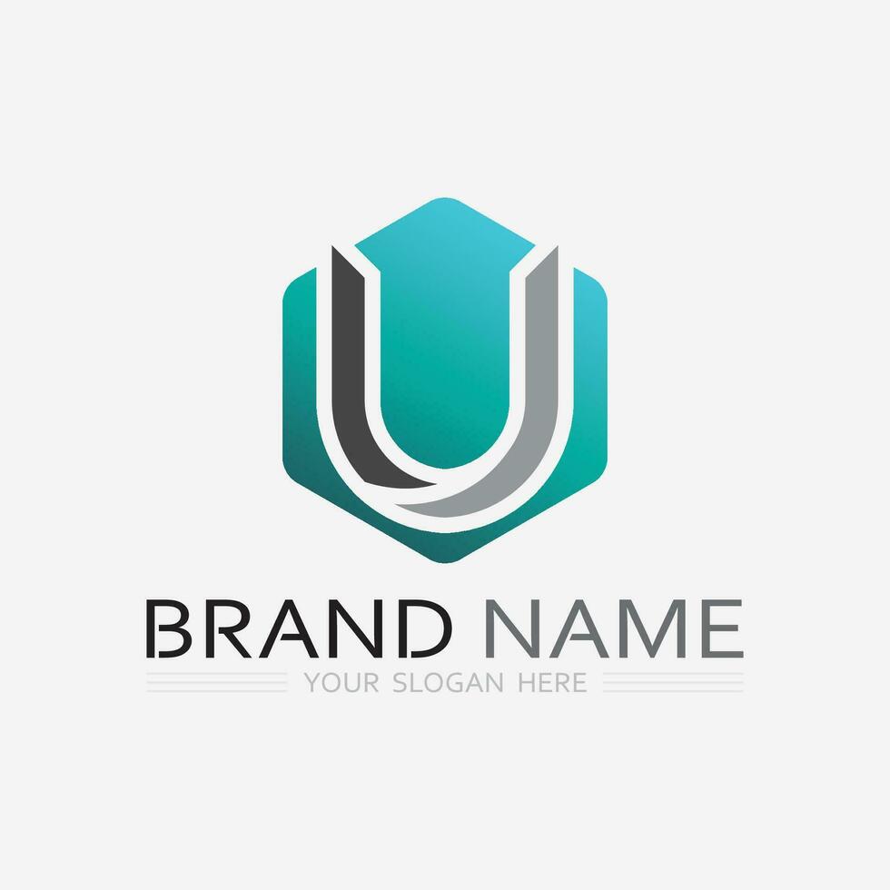 letra inicial u logotipo de negócios e vetor de ícone de design