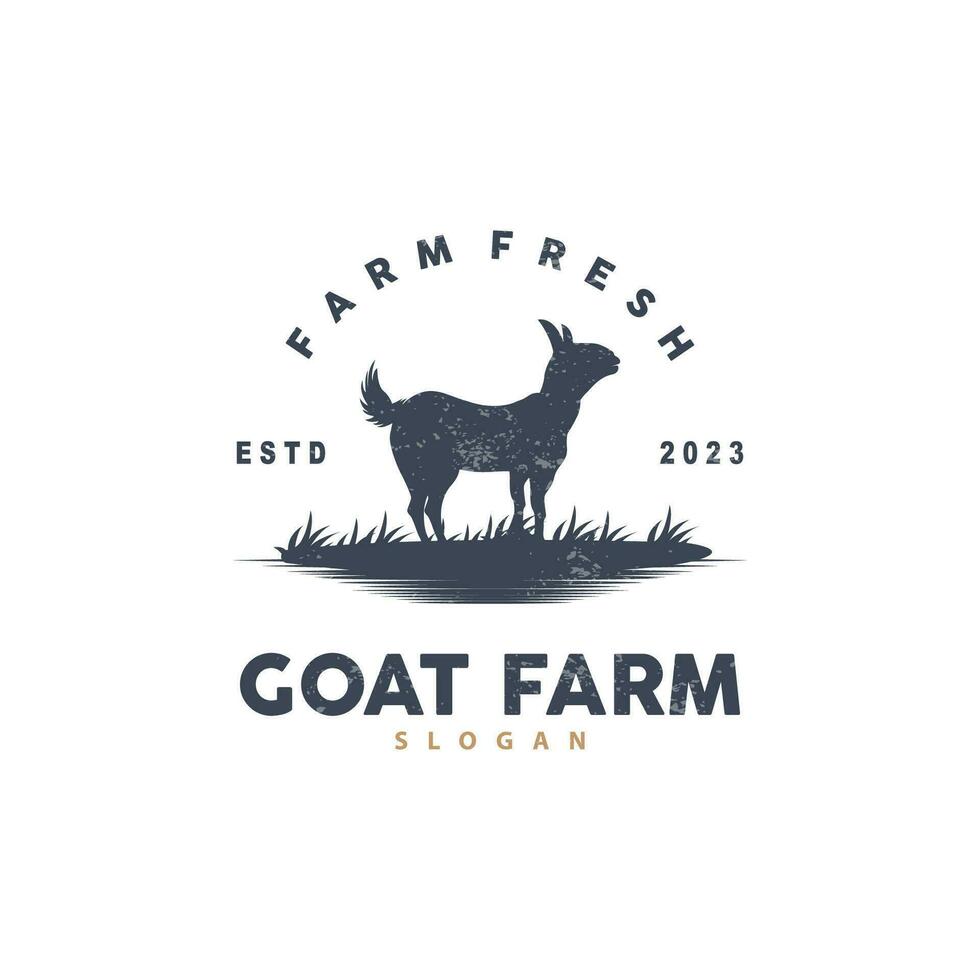 bode logotipo, bode Fazenda inspiração projeto, vetor gado gado, rústico retro vintage silhueta