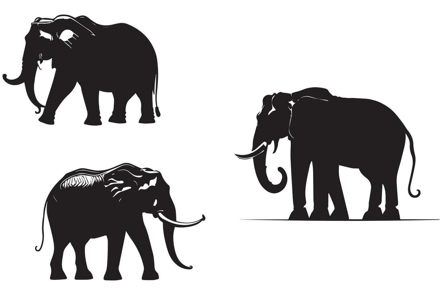 elefante silhueta vetor ilustração isolado em branco fundo.