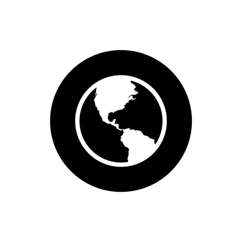 público globo ícone vetor. terra, mundo dentro círculo forma vetor