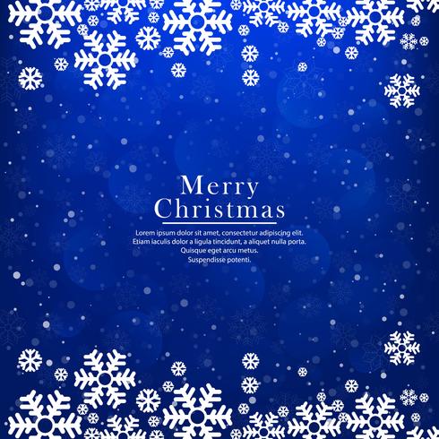 Brilhos lindos feliz Natal cartão com background de floco de neve vetor