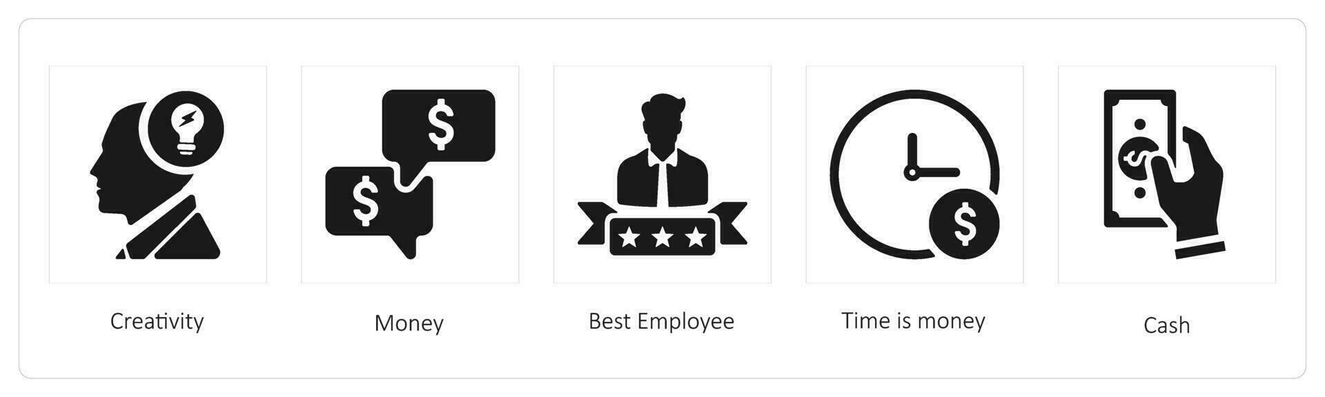criatividade, dinheiro, melhor empregado vetor