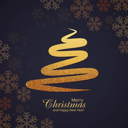 Resumo festival feliz Natal cartão floco de neve e árvore backgr vetor