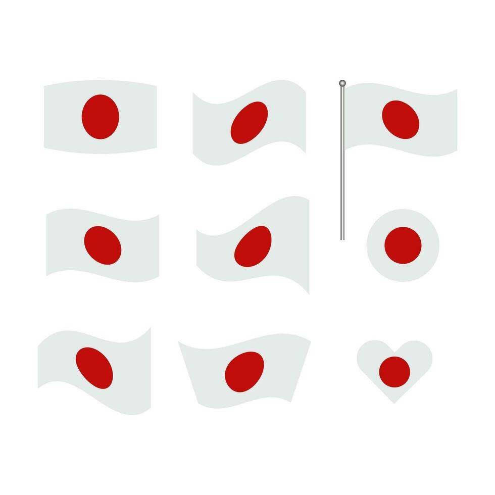 bandeira do Japão. japonês ásia símbolo conjunto isolado, branco fundo. a nacional símbolo é Japão. para bandeira modelo, rede bandeira fundo, japonês Projeto. vetor