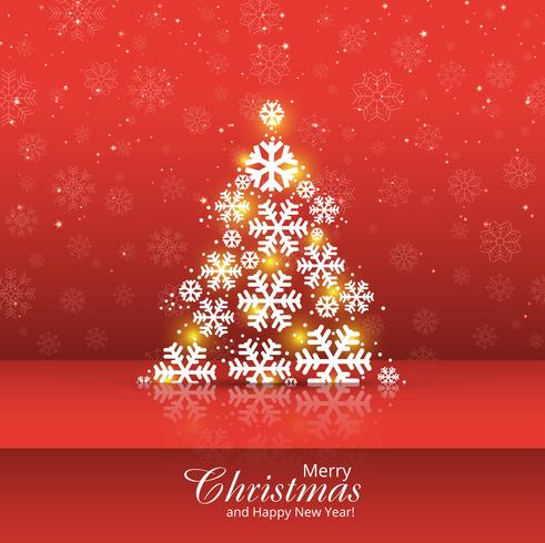 Snowflake tree merry christmas card design ilustração vetor