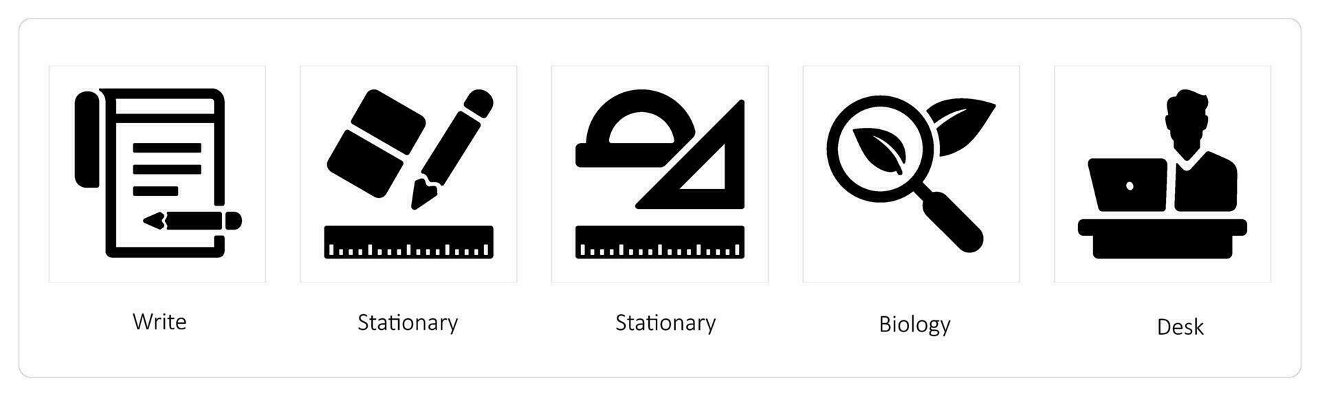 escrever, estacionário e biologia vetor