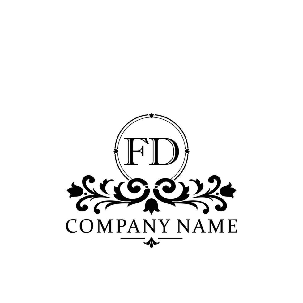 inicial carta fd simples e elegante monograma Projeto modelo logotipo vetor