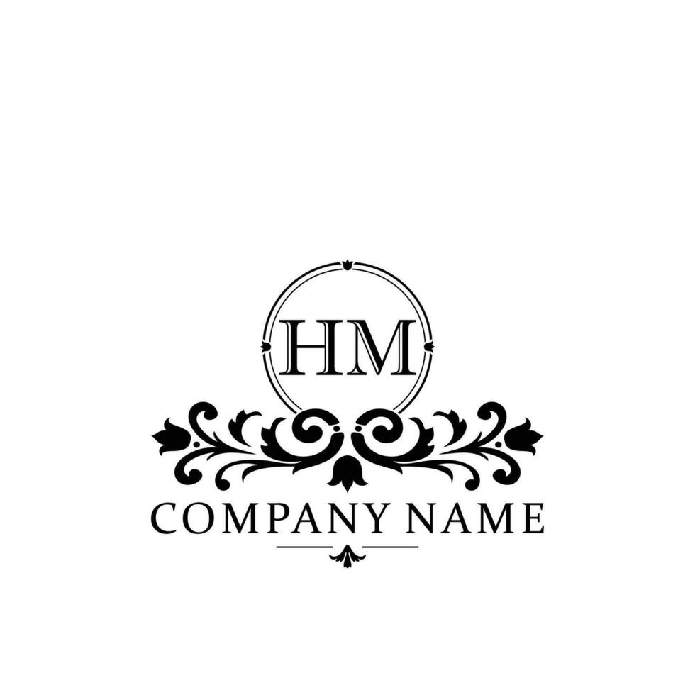 inicial carta hm simples e elegante monograma Projeto modelo logotipo vetor