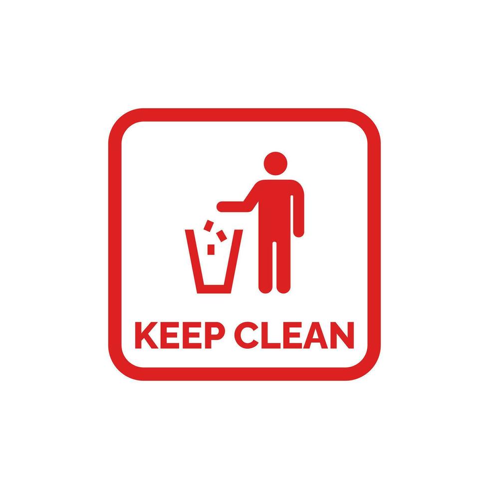 Faz não lixo embalagem marca ícone símbolo vetor. manter limpar \ limpo ícone símbolo vetor