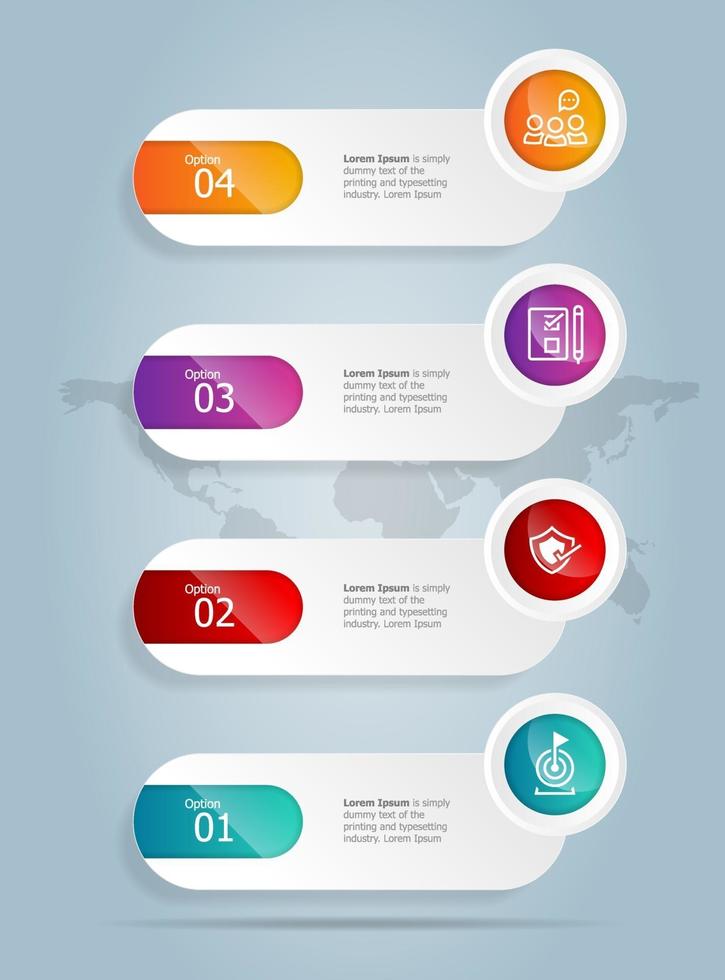 modelo de elemento de apresentação de infográficos verticais de barra de guias abstratas vetor