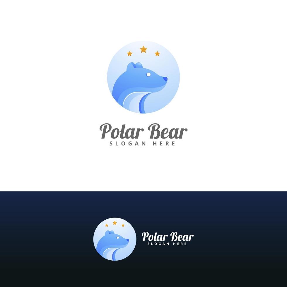 modelo de design de logotipo de urso polar vetor