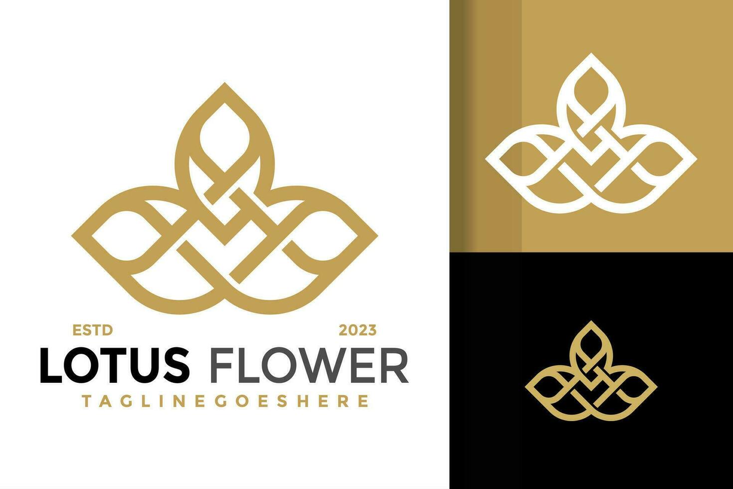 lótus flores spa e folha logotipo Projeto vetor símbolo ícone ilustração