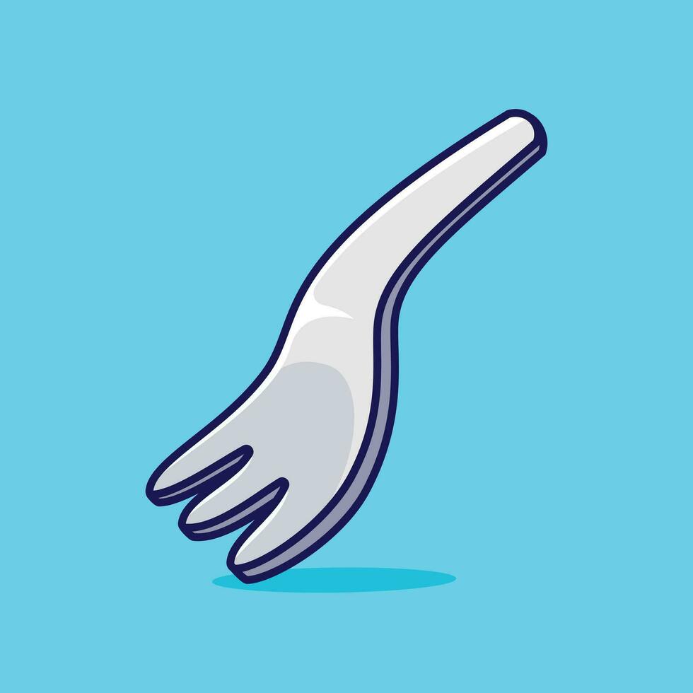 garfo simples desenho animado vetor ilustração cozinha conceito ícone isolado