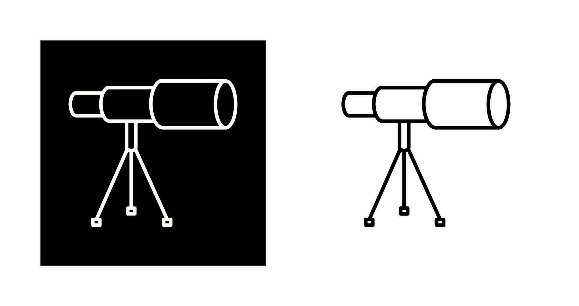 telescópio no ícone de vetor de suporte