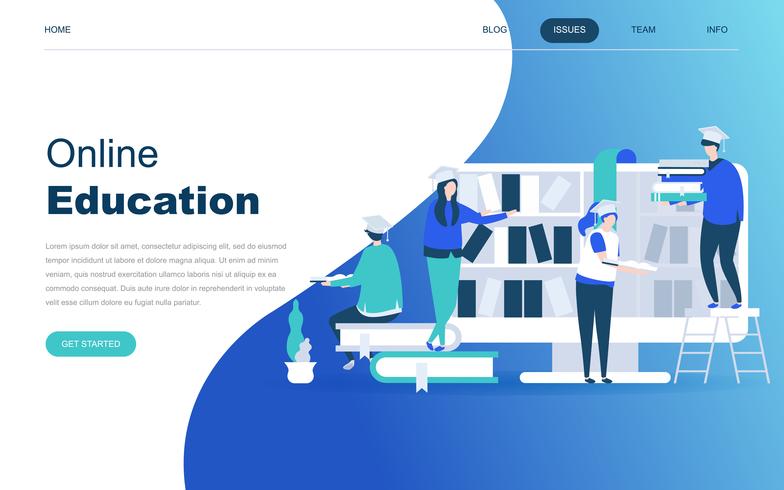 Conceito moderno design plano de educação on-line vetor