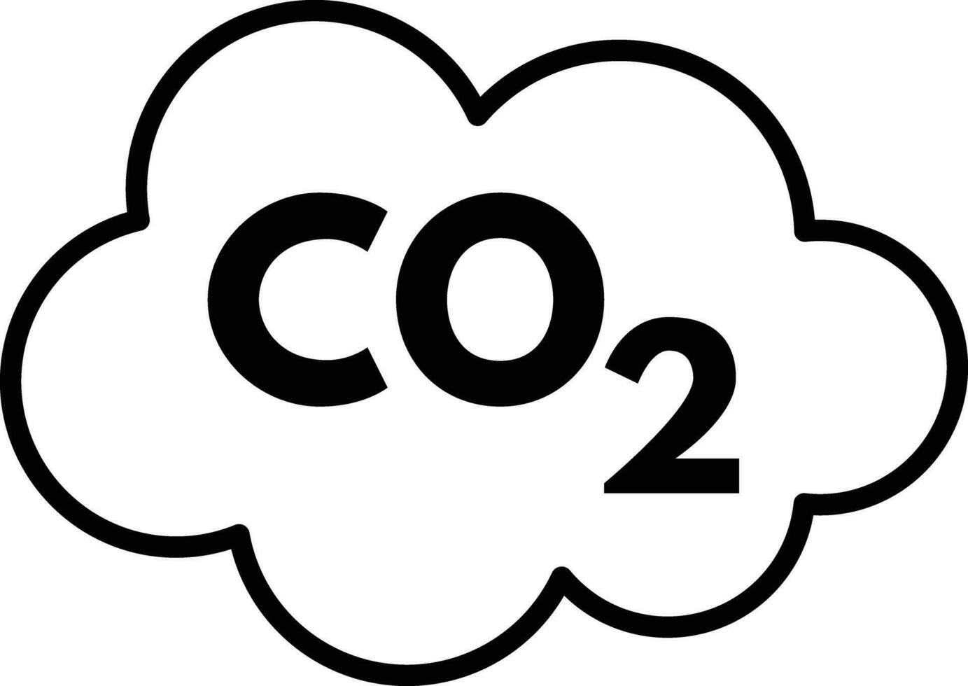 co2 ícone vetor . co2 nuvem ícone . carbono dióxido ícone