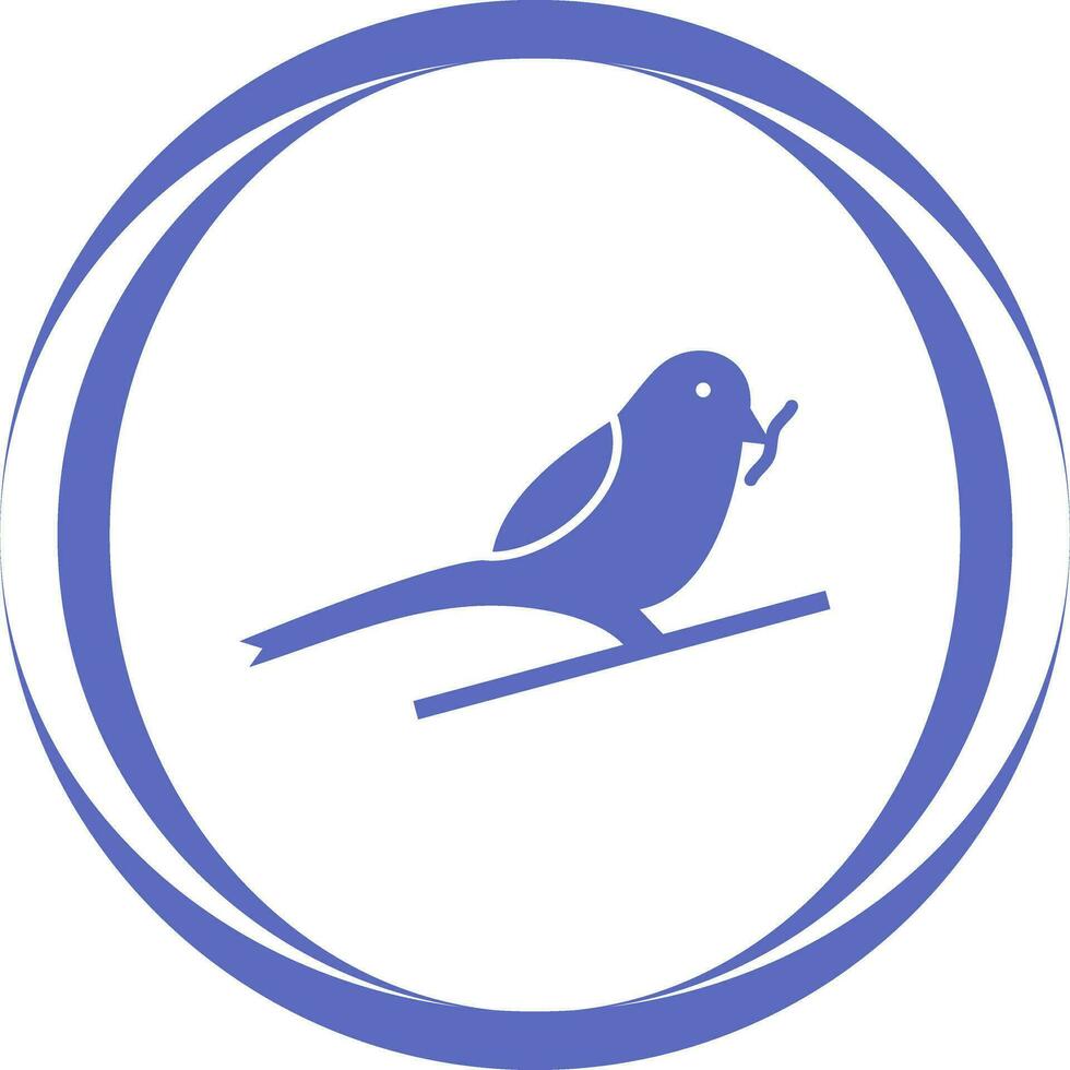 pássaro comendo ícone de vetor de minhoca