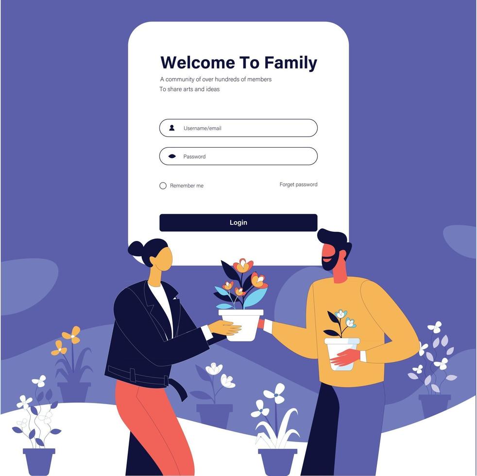 conceito de ilustração vetorial de design de página de login vetor