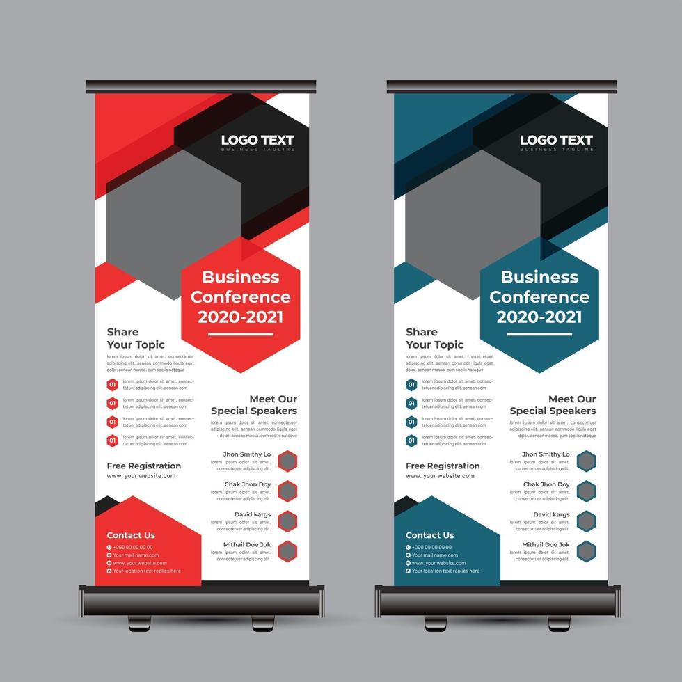 conferência de negócios roll up banner vetor