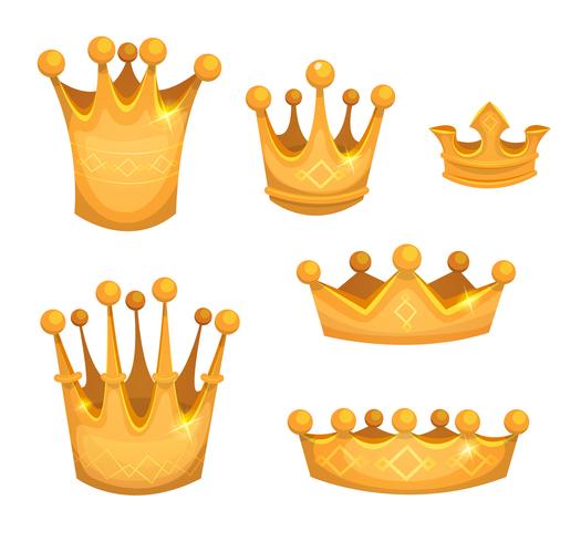 Royal Golden Crowns Para Os Reis Ou Jogo Ui vetor