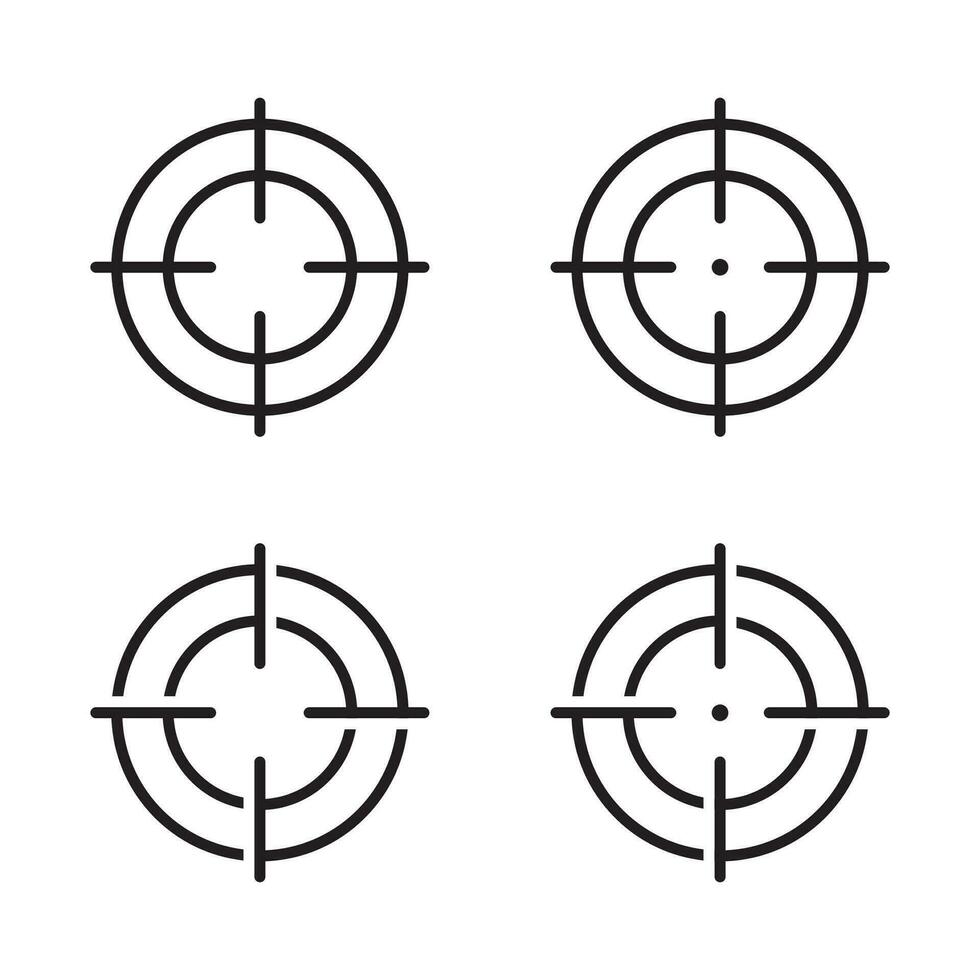 alvo ícone, visando sinal, objetivo ou foco símbolo isolado plano Projeto vetor ilustração.
