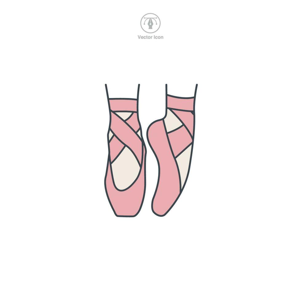 balé sapatos ícone símbolo vetor ilustração isolado em branco fundo