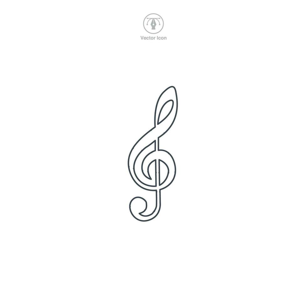 música Nota ícone símbolo vetor ilustração isolado em branco fundo