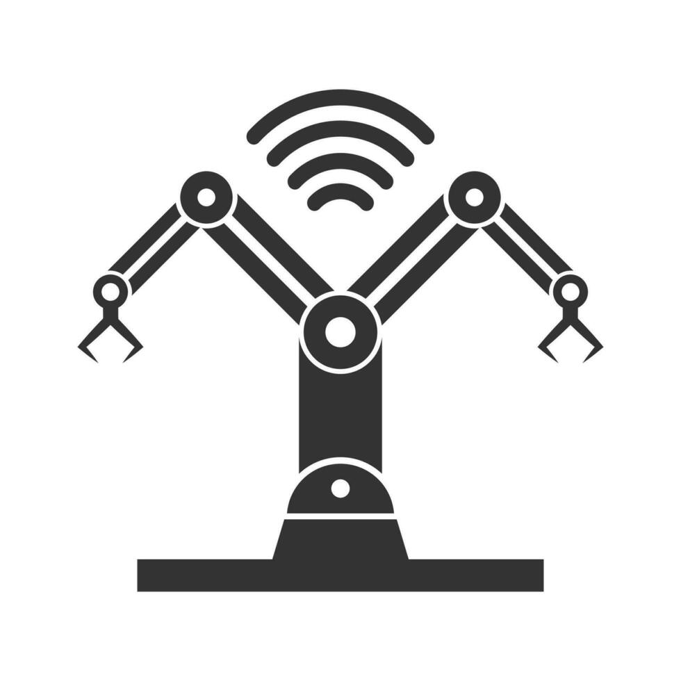 vetor ilustração do inteligente robô máquina ícone dentro Sombrio cor e branco fundo