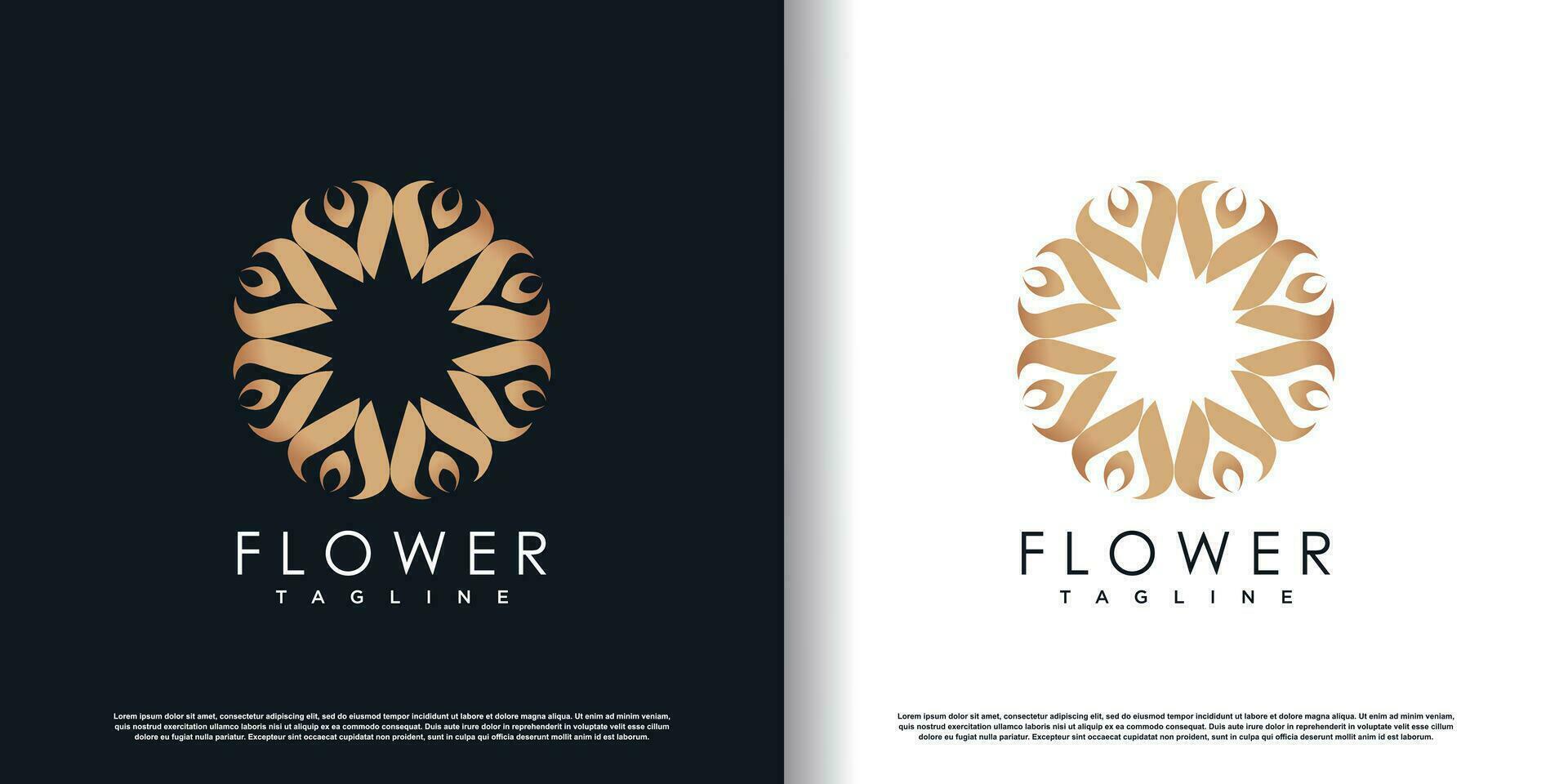 design de logotipo de flor com vetor premium de conceito criativo