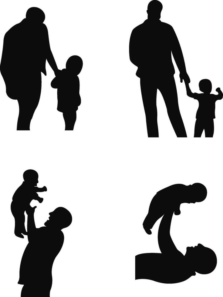 do pai dia. ilustração do Papai com filho e caminhando junto, moderno tipografia, feriado desejos. pais dia elemento. vetor ilustração.
