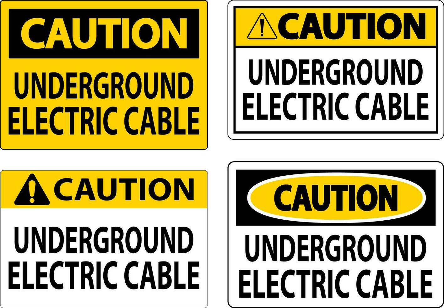 Cuidado sinal, subterrâneo elétrico cabo vetor