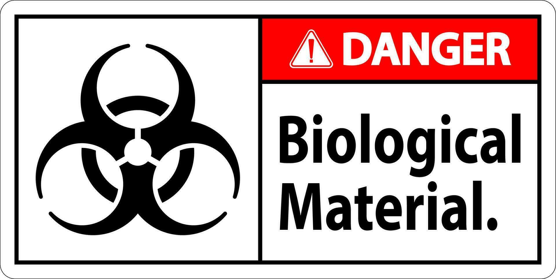 Perigo rótulo biológico material placa vetor