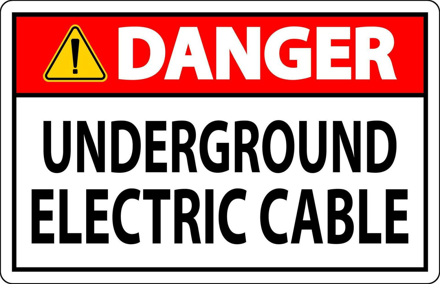 Perigo sinal, subterrâneo elétrico cabo vetor