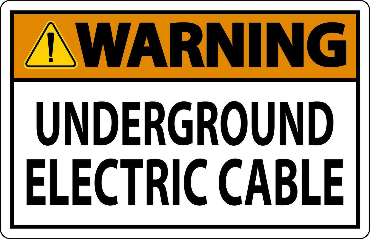 Atenção sinal, subterrâneo elétrico cabo vetor
