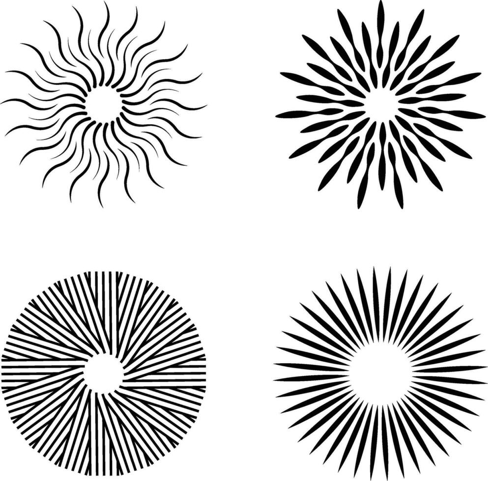 raios de sol luz raio. explodindo Estrela isolado em transparente. vetor ilustração.