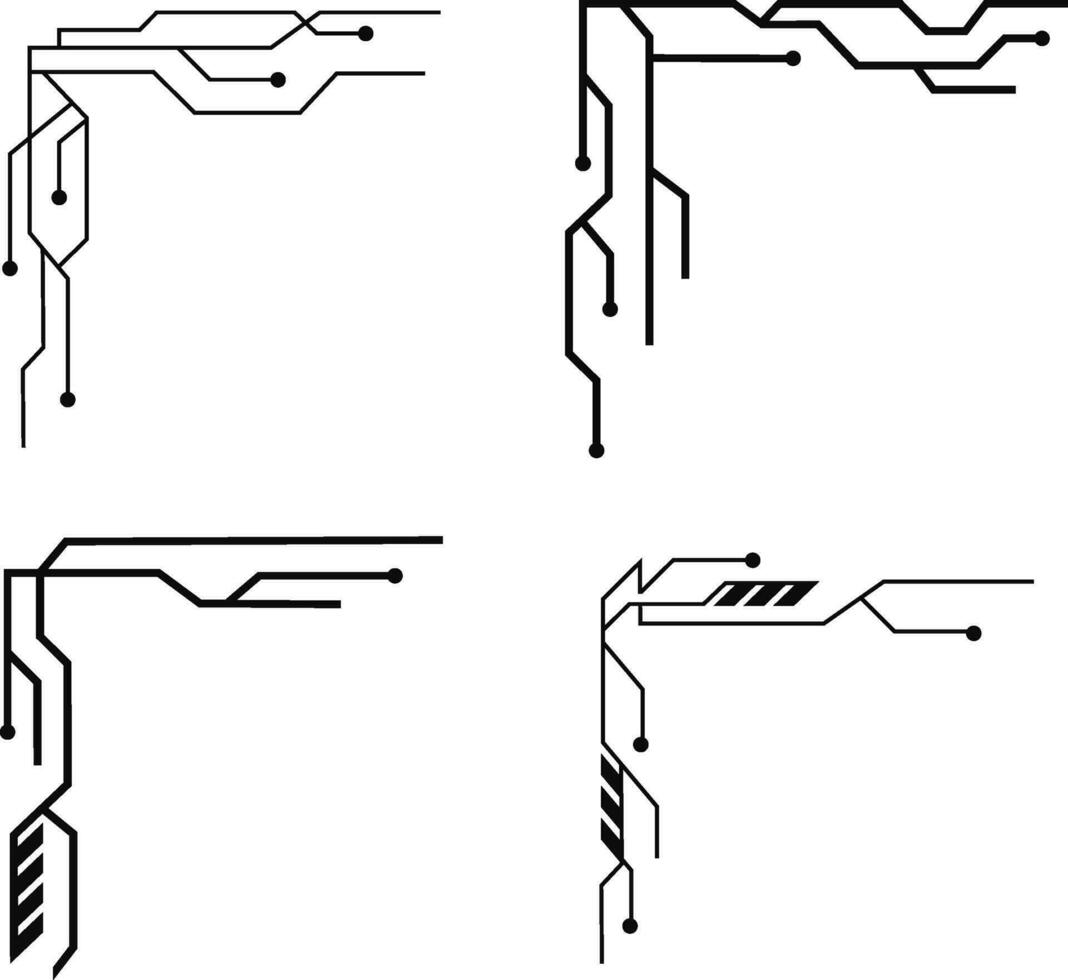 fronteira canto futurista. diferente formas decoração vetor Projeto rabisco esboço estilo para Projeto decoração.vetor pró