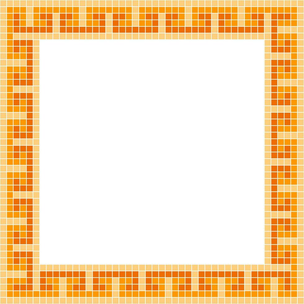 laranja telha quadro, mosaico telha quadro, telha quadro, desatado padrão, mosaico quadro, Armação desatado padrão, mosaico azulejos textura ou fundo. banheiro parede azulejos, natação piscina azulejos com lindo padronizar. vetor