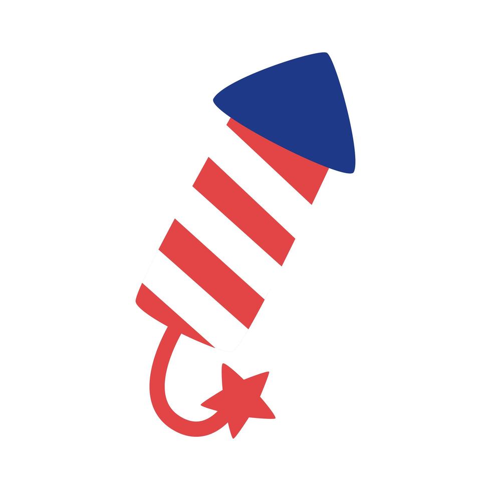 ícone de estilo de silhueta de foguete de fogos de artifício vetor